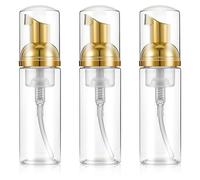 3 Pcs Foam Pump Bottle, Portable 60ml / 2 oz Travel Size Pump Bottle, Empty Refillable Plastic Mousse Foam Soap Dispenser Pumps for Hand Soap, Shampoo, Lash Cleanser Skin Care