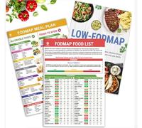 3 Pcs FODMAP Food Chart Set, Comprehensive Nutrition Guide and Elimination Diet Reference, Meal Planning Brochure for Beginners, Food List for Kitchen and Fridge, 8.3 x 11.7 Inch