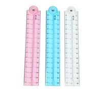 3 Pcs Foldable Ruler 15cm Folding Ruler,Plastic Transparent Flexible Rulers Foldable,Reusable Rulers for School,for School Mathematics Daily Learning Geometry,Architects Artists Work