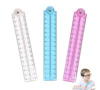 3 PCS Foldable Ruler 30cm, Helix Folding Ruler 30cm, RulerFolding, Rulers for School Foldable, For Mathematics Daily Learning Geometry Office(Red/Blue/Transparent)