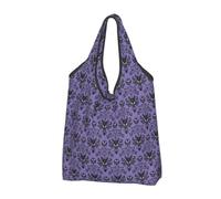 3 PCS Foldable Shopping Bag Reusable Grocery Tote Washable Lightweight | Haunted The Mansion Printed Large Capacity Tote Bags For Supermarket Travel Storage