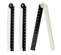 3 Pcs Folding Ruler, Ruler 30cm Folding, Shatterproof Plastic Foldable Ruler for School Stationery for Students Kids, Folding Ruler 30cm for Geometric Measuring Stationery (Black White)