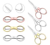 3 Pcs Folding Scissors Portable Travel Pocket Scissors Mini Badge Reel Shear Small Stainless Steel Sharp Retractable Cutter for Nurse Accessories Crafts Sewing Home Office