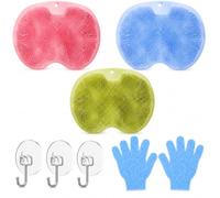 3 Pcs Foot Scrubber for Shower Set, Shower Foot Scrubber Mat, TPR