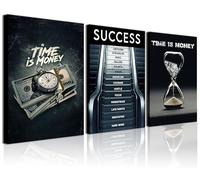 3 Pcs Framed Office Wall Art Inspirational Text Canvas Paintings Time Is Money Printeds Posters Road To Success Modern Art Wall Decor Pictures Office Home Living Room Bedroom Decor