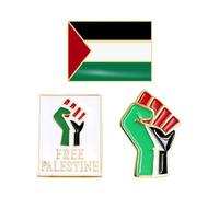 3 PCS Free Palestine Lapel Pin, Palestinian National Flag Pins, Support Palestine Badge Pins Button Fist Enamel