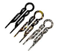 3 Pcs French Hair Pin, Lialys Hair Pins, U-Shaped Acetate Hair Grips, Thick Fine Long Curls Styling Accessories for Women, Flat Clips for Buns and Curls, Elegance Suitable for All Hair Style