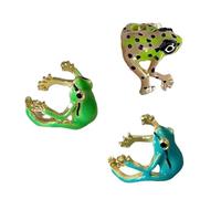 3 PCS Frog Ear Cuff Earrings Rings for Women Adjustable Open Colorful Lizard Wrap Crawler, Creative No Piercing Frogs Shaped