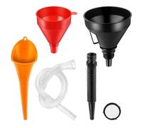3 Pcs Funnel for Car Set, Plastic Oil Funnel with Retractable Conduit Long Mouth Wide Funnels with Filter for Auto Oil Gasoline