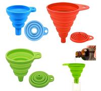3 Pcs Funnels for Filling Bottles or Containers,Silicone Kitchen Small Funnels for Filling Bottles,Foldable Funnel Kitchen,Mini Funnel for Water Bottle Oil Liquid Powder Transfer
