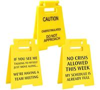 3 Pcs Funny Office Desk Accessories - Compact Humorous Warning Signs, Perfect Office Gifts for Coworkers, Men & Women - Mini Desk Decor for Offices, Teacher Desks & Team Meetings