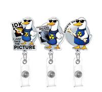 3 Pcs Funny X-ray Tech Badge Reel Silly Goose Radiology ID Badge Holder Retractable Clip, Hospital Pediatric Medical CNA RN Badge Reels Accessories -479