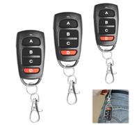 3 PCS Garage Door Remote Control, 433MHz Universal Automatic Gate Remote Control Wireless Keychain Duplicator Cloning Key Fob with Fob 4 Buttons for Garage Doors Roller Shutters Car Electric Gates