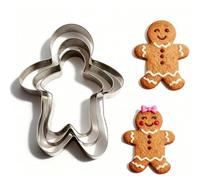 3 Pcs Gingerbread Man Cookie Cutter Biscuit Pastry Cutters Stainless Steel New Ginger Bread Man Cookie Cutters