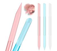 3 Pcs Glass Cuticle Pusher Nail File Cuticle Manicure Stick Remover Cuticle Tool Set Double Sided Crystal Glass With Grit Cuticle Care Stick for Women Girls Nail Salons Homes(Pink,Blue,Transparent)