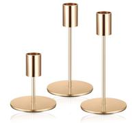 3 Pcs Gold Candle Holders, Metal Candlestick Holders Candles Holder Tall Taper Candle Stand Holder for Wedding Party Table Decor Candlelight Dinner