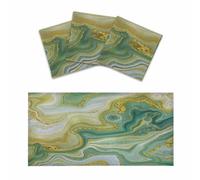 3 Pcs Gold Green Marble Liquid Fluorescent Light Covers for Ceiling Lights | 4x2 Feet Magnetic Classroom Office Ceiling Decor Home Drop