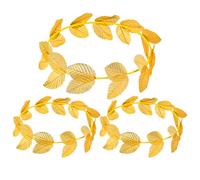 3 Pcs Gold Headband, Roman Leaf Crown Set Greek Goddess Laurel Wreath, Boho Headpiece with Gold Leaves, Toga Costume Accessories Hair Crown Accessories for Women and Men