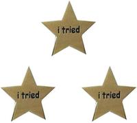 3 Pcs Gold I Tried Stars Enamel Pin Creative Pop-Enamel Pin Lapel Badges Brooch Funny Fashion Jewelry Brooches and Novelty Pins