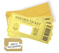 3 PCS Golden Ticket Scratch Card Reveal, Golden Ticket Scratch Off Cards with Envelopes, DIY Message Reveal Cards for Birthdays/Valentines/Christmas, Romantic Gift Set for Her/Wife/Girlfriend