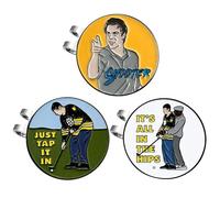 3 Pcs Golf Ball Markers, Happy Gilmore Golf Accessories, Premium Ball Marker Hat Clips Set, Durable Magnetic Golfing Gear, Go-lf Ball Marker for Fathers Day Birthday Gift