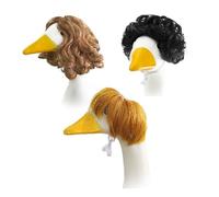 3 PCS Goose Wigs, DIY Goose Outfit, Funny Wig Outfits, with Rubber Band and Hairpin, for Garden Goos (A)