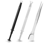 3 Pcs Grabber Tool Set Jewelry Tweezers Diamond Pick Up Sprinkle Pen Precision Stainless Steel Jewelry Locking Tweezers for Tiny Objects IC Chip Electronic Components