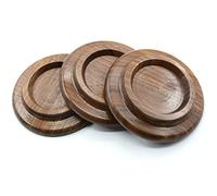 [3 Pcs] Grand Piano Caster Cups Solid wood Caster - Non-Slip & Anti-Noise Foam Pad (Walnut)