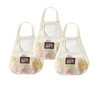 3 Pcs Grocery Mesh Bags Reusable Net String Shopping Bags Hanging Produce Storage Bags Portable Tote Handbag for Vegetables Fruits Potatoes Onions Tomatoes Commodities Outgoing Travel, Off White