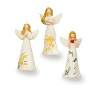 3 Pcs Guardian Angel Resin Statue Set, Blessing & Consolation Themed Guardian Angel Gifts, Unique Home Decor Ornaments for Bedroom & Living Room, Ideal Present for Loved One