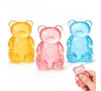 3 PCS Gummy Bear Squishy, Squishy Bear Set in Orange Blue Pink, Relaxation for Office Workers, An Excellent Choice for Desktop Decoration and Gift Giving