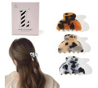 3 Pcs Hair Claw Clips for Women - Glitter Acrylic Claw Clips for Thick Thin Medium Fine Hairstyles，Cute No-Slip Colorful Grip Jaw Hair Accessories for Women Strong Hold，No Damage，Medium