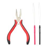 3 Pcs Hair Extension Pliers Tools 3-Hole Hair Pliers Kit with Loop Needle Threader Pulling for Micro Rings Nano Beads Opener and Removal