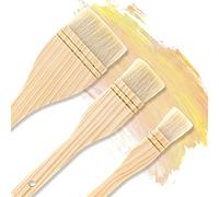 3 Pcs Hake Flat Watercolor Brushes - Soft Sheep Hair for Ceramic Pottery Paint