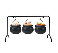 3 pcs Halloween Cauldron Candy Bowl, Small Cauldron Candy Holder, Servers Black Pots, Home Decor, Halloween Decorations Party Supplies, 21.65x11.81x6.1 inches