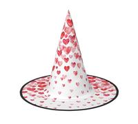 3 PCS Halloween Hat â€“ Falling Red Hearts Print Witches Decor Party Witch Costume, Pointed Horn Cap, Festive Gift