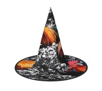 3 PCS Halloween Hat â€“ Witch Chicken Rooster Print Costume Party, Women Men, Pointed Horn Cap, Light for Festive Easter