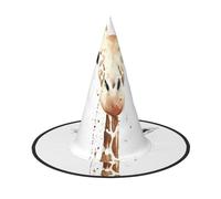 3 PCS Halloween Hat – Witch clever giraffe Print Costume Party, Women Men, Pointed Horn Cap, Light for Festive Easter