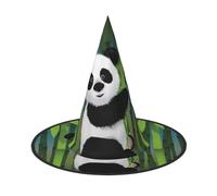 3 PCS Halloween Hat â€“ Witch Curious Baby Panda Print Costume Party, Women Men, Pointed Horn Cap, Light for Festive Easter