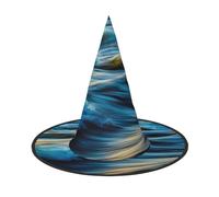 3 PCS Halloween Hat â€“ Witch Dawn Ocean Waves Print Costume Party, Women Men, Pointed Horn Cap, Light for Festive Easter