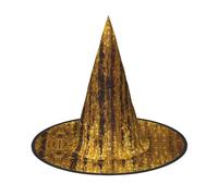 3 PCS Halloween Hat â€“ Witch Gold Sequin Sparkle Print Costume Party, Women Men, Pointed Horn Cap, Light for Festive Easter