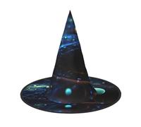 3 PCS Halloween Hat â€“ Witch Outer Space Planets Print Costume Party, Women Men, Pointed Horn Cap, Light for Festive Easter