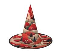 3 PCS Halloween Hat Witches Decor - Christmas tree House Print Party Witch Costume Cosplay, Dress Up Masquerade Supplies