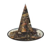 3 PCS Halloween Hat Witches Decor - Diversified transportation Print Party Witch Costume Cosplay, Dress Up Masquerade Supplies