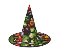 3 PCS Halloween Hat Witches Decor - Introduction of various vegetables Print Party Witch Costume Cosplay, Dress Up Masquerade Supplies
