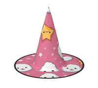 3 Pcs Halloween Witch Hats Cute Rice Balls And Stars Pattern Witches Hat Mens Womens Floating Hats Costume Accessories Halloween Decorations For Porch Yard Indoor Outdoor Decor Party Supplies