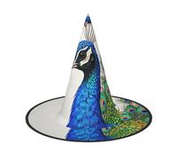 3 Pcs Halloween Witch Hats Vintage Blue Elegant Colorful Peacock Witches Hat Mens Womens Floating Hats Costume Accessories Indoor Outdoor Halloween Decorations For Porch Yard Indoor Outdoor Decor