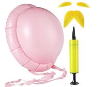 3 Pcs Halloween Yellow Mustache and Eyebrows Fake Beard Inflatable Belly Filler Cosplay Props for Halloween Costume Party Accessories Men Women