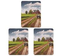 3 Pcs Hanging Air Freshener Country Road with Farm And Tractor Car Aromatherapy Tablets for Wardrobe Car Home