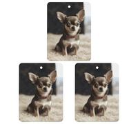 3 Pcs Hanging Air Freshener Cute Chihuahua Car Aromatherapy Tablets for Wardrobe Car Home
